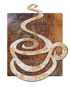 Coffee, , 3D-Metal Signs, 24 X 24 Inches