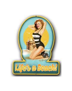 , Pinup Girls, Helmet Metal Sign, 13 X 16 Inches