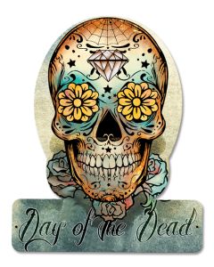 Day Of The Dead Helmet, Licensed Products/Ralph Burch, SATIN HELMET METAL SIGN , 12 X 15 Inches