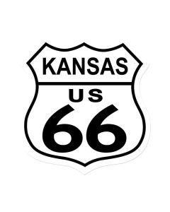 Route 66 Kansas, Street Signs, Shield Metal Sign, 15 X 15 Inches
