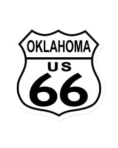 Route 66 Oaklahoma, Street Signs, Shield Metal Sign, 15 X 15 Inches