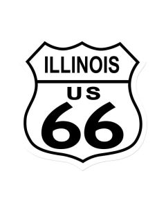 Route 66 Illinois, Street Signs, Shield Metal Sign, 15 X 15 Inches