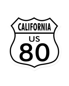 Route 80 California, Street Signs, Shield Metal Sign, 15 X 15 Inches
