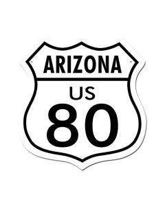 Route 80 Arizona, Street Signs, Shield Metal Sign, 15 X 15 Inches
