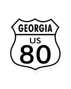 Georgie US 80, Street Signs, Shield Metal Sign, 15 X 15 Inches