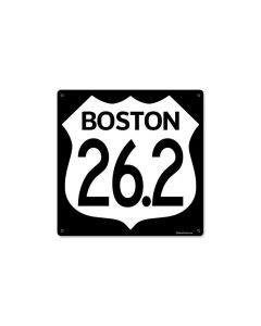 Marathon Boston, Sports and Recreation, Metal Sign, 12 X 12 Inches