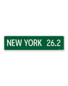 Mile Sign New York, Sports and Recreation, Metal Sign, 5 X 20 Inches