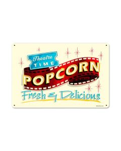 Popcorn Fresh, Food and Drink, Metal Sign, 18 X 12 Inches