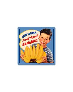Bananas, Food and Drink, Metal Sign, 12 X 12 Inches