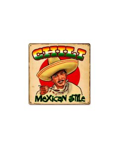 Chili Mexican, Food and Drink, Metal Sign, 12 X 12 Inches