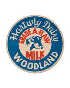 Grade A Milk, Food and Drink, Round Metal Sign, 14 X 14 Inches