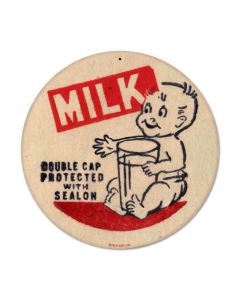 Baby Milk, Food and Drink, Round Metal Sign, 14 X 14 Inches