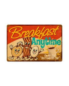 Breakfast, Food and Drink, Metal Sign, 18 X 12 Inches