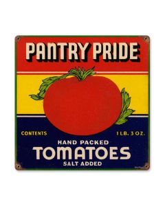 Pantry Tomatoes, Food and Drink, Metal Sign, 12 X 12 Inches