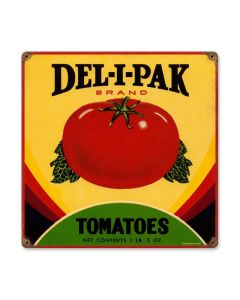 Deli Pak Tomatoes, Food and Drink, Metal Sign, 12 X 12 Inches