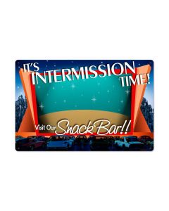 Drive In Intermission, Metal Sign, Metal Sign, 24 X 16 Inches