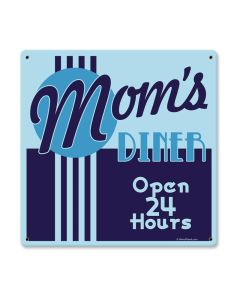 Mom's Diner, Food and Drink, Metal Sign, 12 X 12 Inches