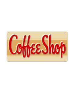 Coffee Shop, Food and Drink, Metal Sign, 24 X 12 Inches