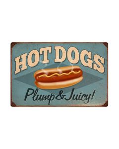 Hot Dogs, Food and Drink, Vintage Metal Sign, 24 X 16 Inches
