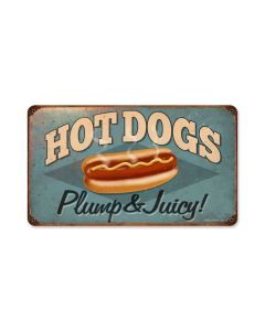 Hot Dogs, Food and Drink, Vintage Metal Sign, 14 X 8 Inches