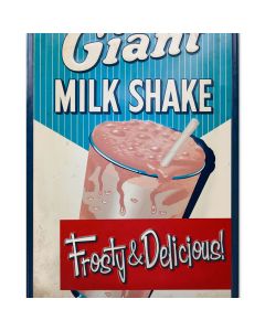 Milk Shake, Food and Drink, Metal Sign, 16 X 24 Inches