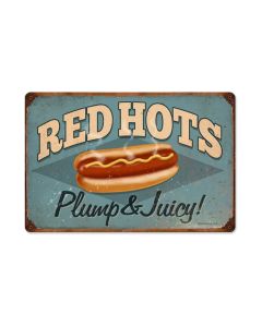 Red Hots, Food and Drink, Vintage Metal Sign, 18 X 12 Inches