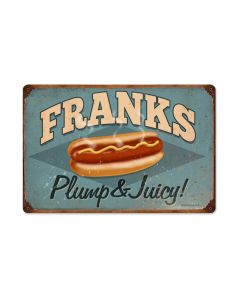Franks, Food and Drink, Vintage Metal Sign, 18 X 12 Inches