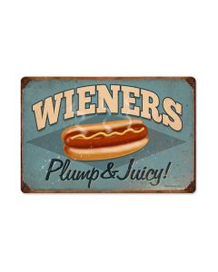 Weiners, Food and Drink, Vintage Metal Sign, 18 X 12 Inches