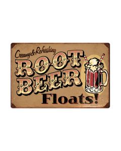 Root Beer Floats, Food and Drink, Vintage Metal Sign, 24 X 16 Inches