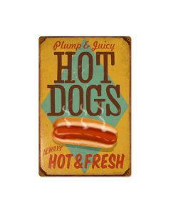Hot Dogs, Food and Drink, Vintage Metal Sign, 16 X 24 Inches