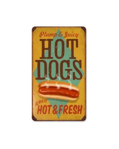 Hot Dogs, Food and Drink, Vintage Metal Sign, 8 X 14 Inches