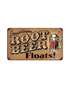 Root Beer Floats, Food and Drink, Vintage Metal Sign, 8 X 14 Inches