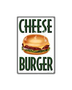 Cheese Burger, Food and Drink, Metal Sign, 12 X 18 Inches