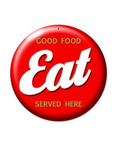 Eat, Food and Drink, Metal Sign, 14 X 14 Inches