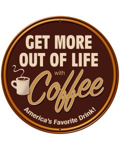 Coffee, Food and Drink, Round Metal Sign, 28 X 28 Inches