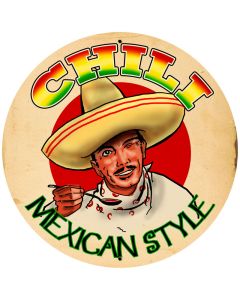 Chili, Food and Drink, Round Metal Sign, 28 X 28 Inches