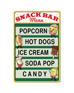 Snack Bar, Food and Drink, Metal Sign, 16 X 24 Inches
