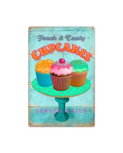 Cupcake Fresh, Food and Drink, Vintage Metal Sign, 16 X 24 Inches