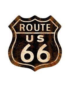 Route 66 Rusty, Street Signs, Shield Metal Sign, 28 X 28 Inches