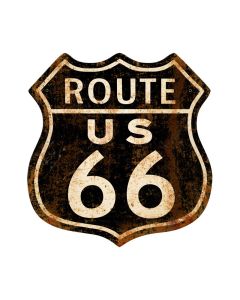 Route 66 Rusty, Street Signs, Shield Metal Sign, 15 X 15 Inches