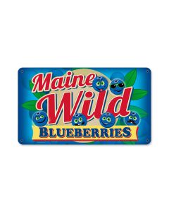 Wild Blueberries, Food and Drink, Metal Sign, 14 X 8 Inches