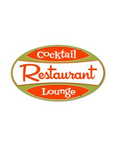Rest Cocktail Lounge, Food and Drink, Oval Metal Sign, 24 X 14 Inches