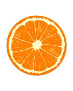 Orange, Food and Drink, Round Metal Sign, 14 X 14 Inches