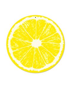 Lemon, Food and Drink, Round Metal Sign, 14 X 14 Inches