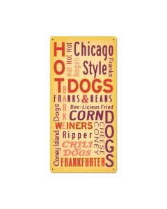 Hot Dogs, Food and Drink, Metal Sign, 12 X 24 Inches