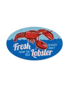 Fresh Lobster, Food and Drink, Oval Metal Sign, 24 X 14 Inches