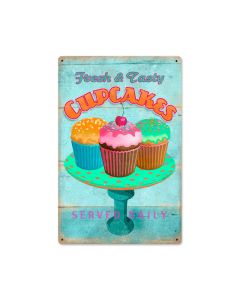 Cupcakes Fresh, Food and Drink, Metal Sign, 12 X 18 Inches