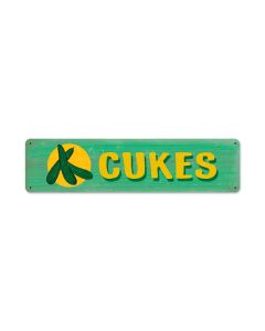Cukes, Food and Drink, Metal Sign, 20 X 5 Inches