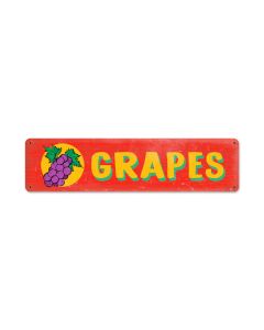 Grapes, Food and Drink, Metal Sign, 20 X 5 Inches