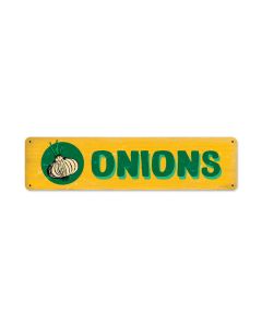 Onions, Food and Drink, Metal Sign, 20 X 5 Inches